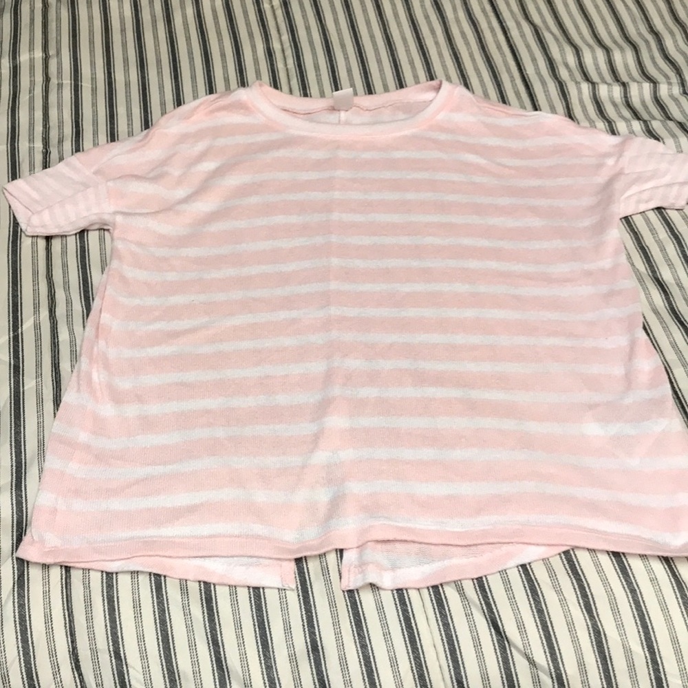 Old Navy Pink and White Sweater